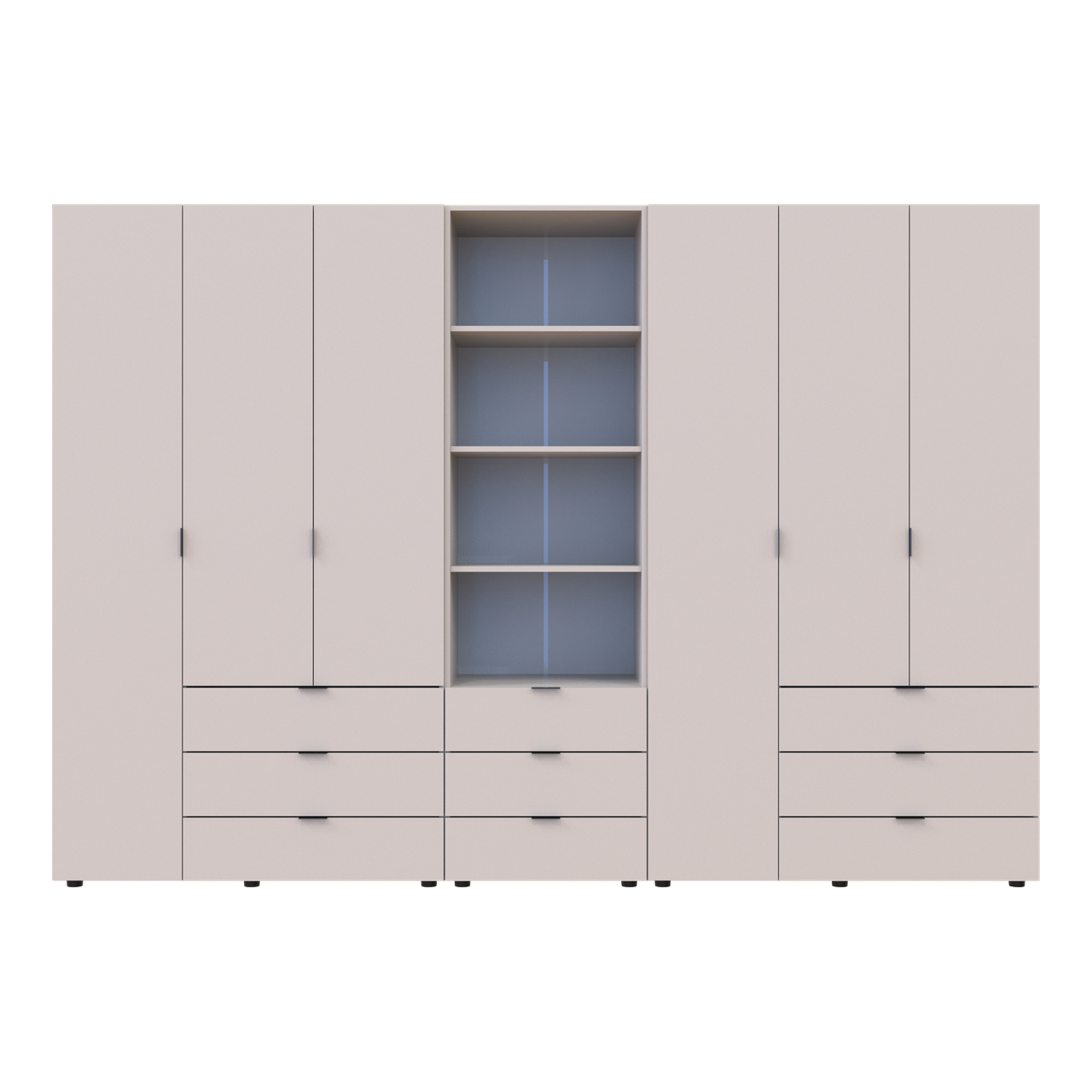 Шафа для одягу Doros Гелар Кашемір 3+3ДСП з пеналом 292.4х49.5х203.4 (42005178) 5