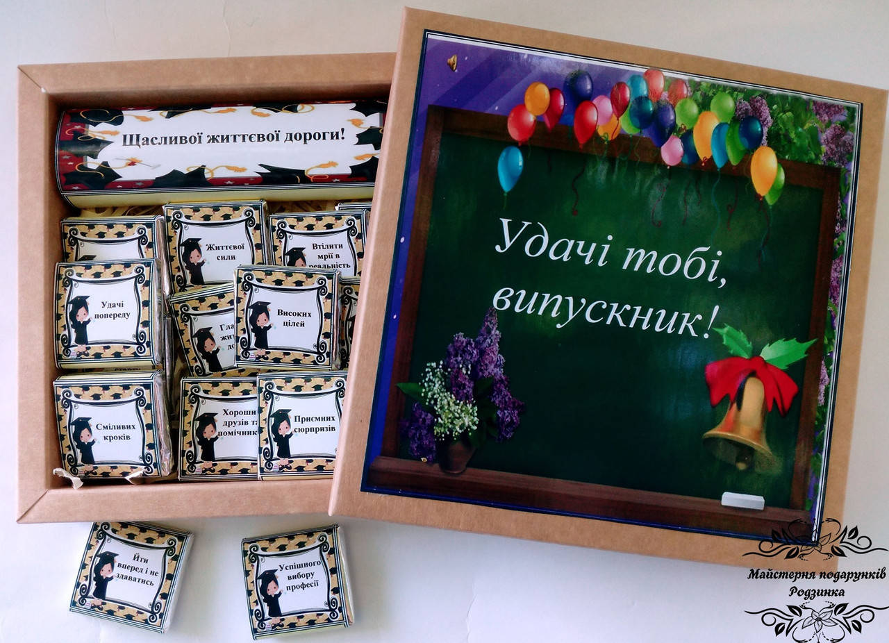 

Шоколадний подарунковий набір "Удачі тобі випускник" . Подарунки випускникам