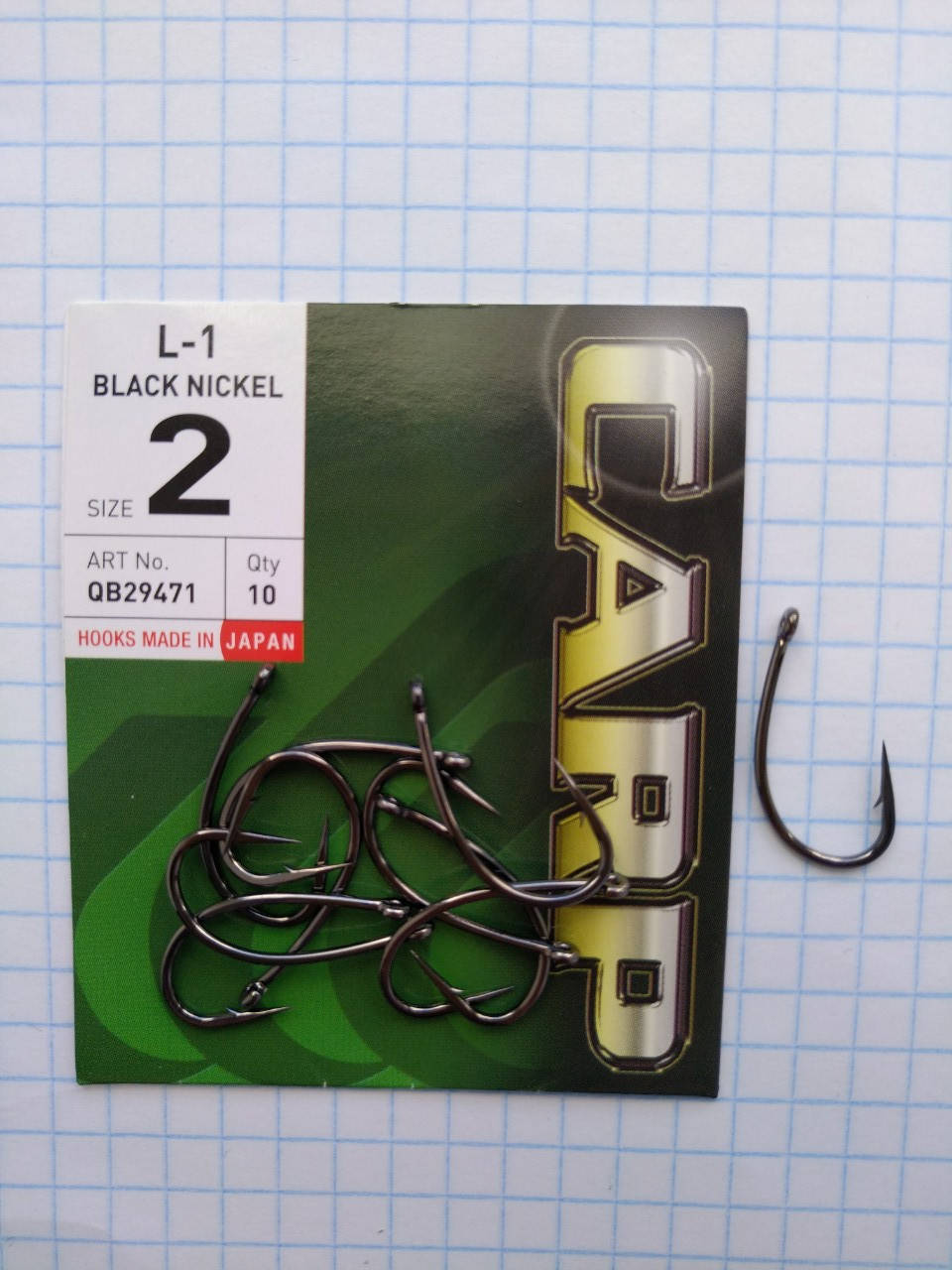 

Крючки Hayabusa Carp L-1 Black Nickel size 2
