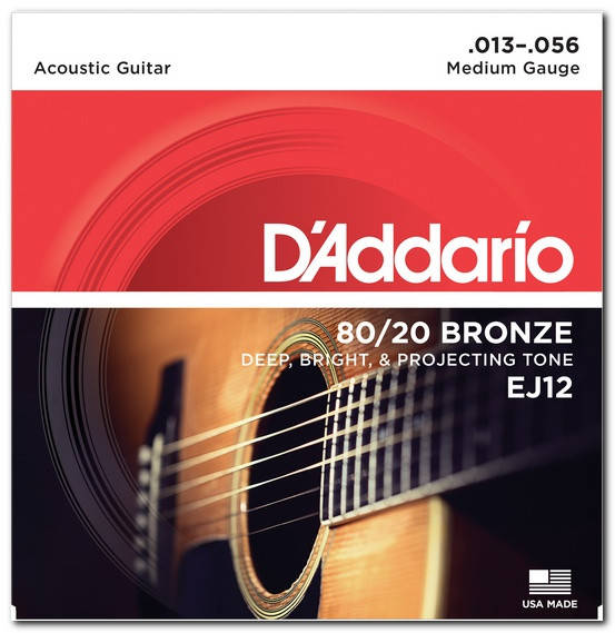 

Струны для акустической гитары D`ADDARIO EJ12 8020 BRONZE MEDIUM 13-56