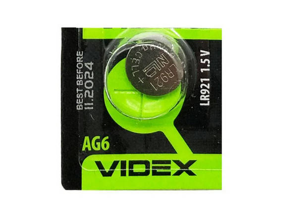

Батарейка Videx AG6 / LR921, SR920 (цена за 1бат.)
