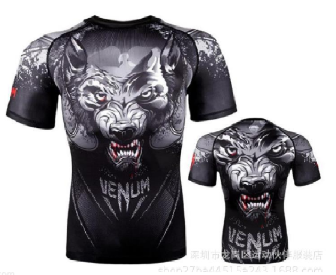 

Компрессионная футболка Venum Wolf волк рашгард ражгард кофта с коротким рукавом UFC костюм для борьбы Венум