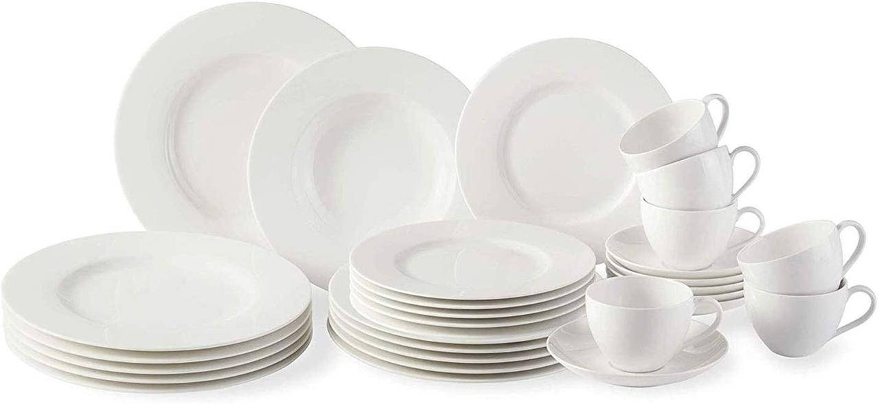 

Набор столовой посуды Villeroy & Boch Basic White 30 предметов премиальный фарфор белый