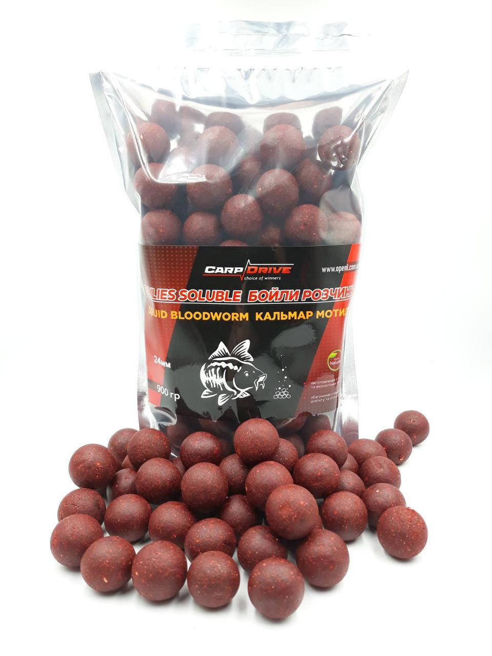 

Бойлы растворимые прикормочные Кальмар Мотиль (Squid Bloodworm) 24 мм 900 г