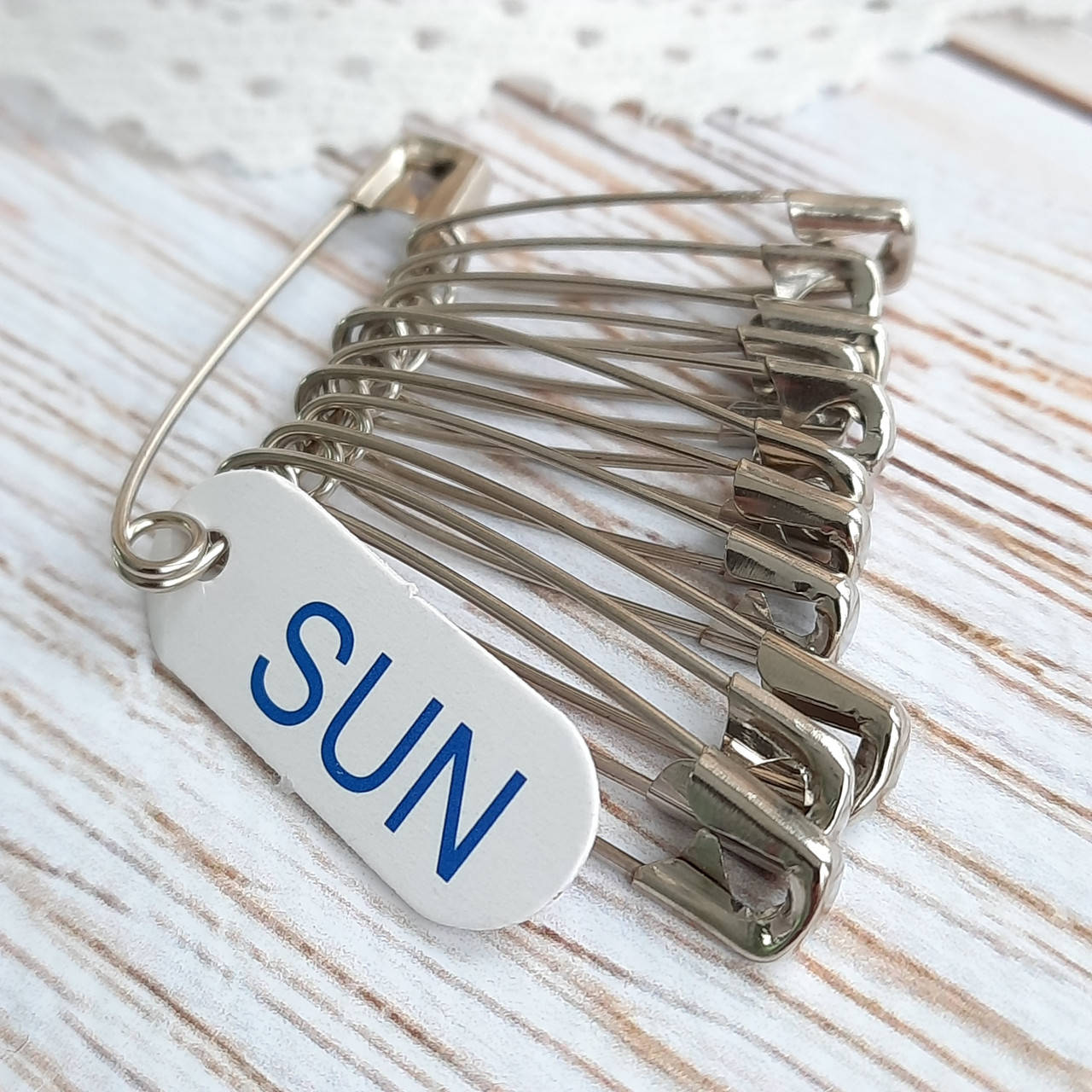 

Шпильки англійські, асорті 2,5 см, срібло, SUN