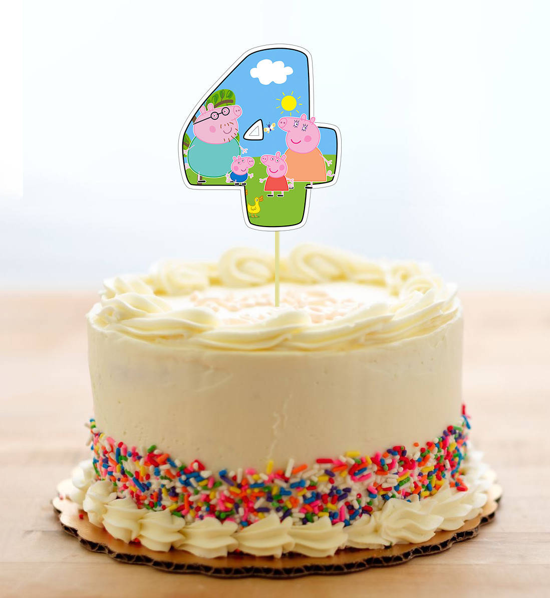 

Топпер-цифра (от 0 до 10см цифра) вырубка "Свинка Пеппа" (1шт)- КАРТОН 4