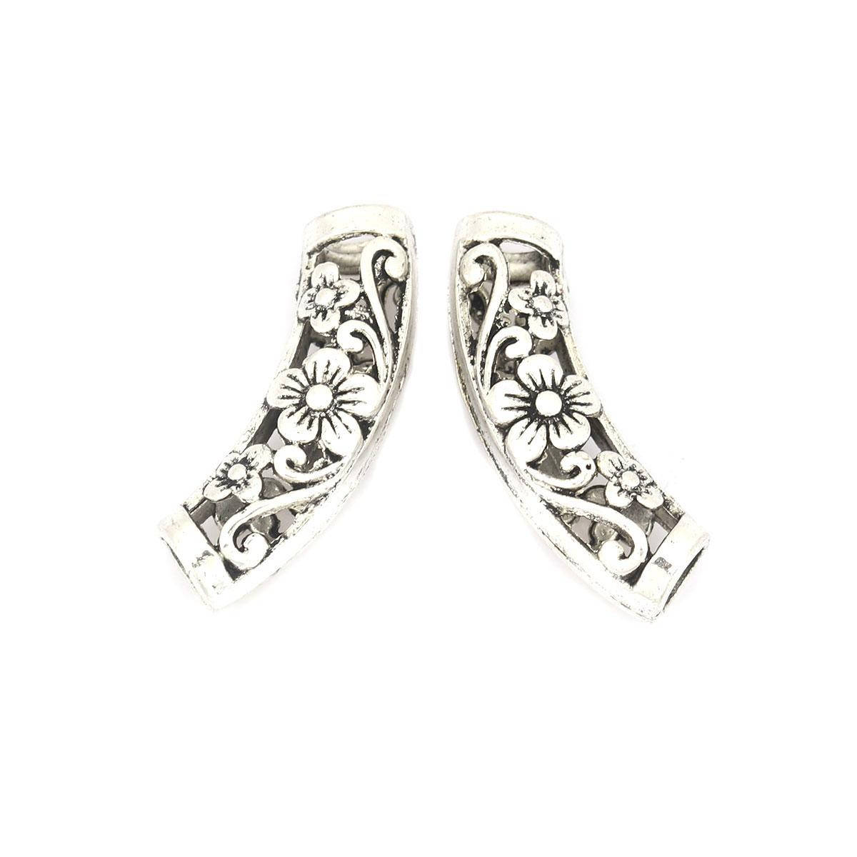 

Бусина, Металлическая, Цвет: Античное серебро, " Цветок ", Изогнутая труба, 25 мм x 9 мм