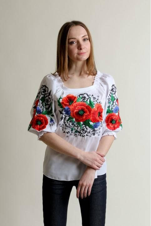 

Вышиванка женская. Вышитая рубашка женская 4555 XXL, Белый
