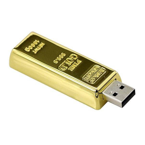 

USB флешка золотой слиток 256 Гб, Золотистый