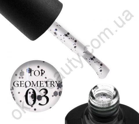 

Топ для гель-лака без липкого слоя Saga Professional Top Geometry 03 с черными и белыми фигурами, 8 мл