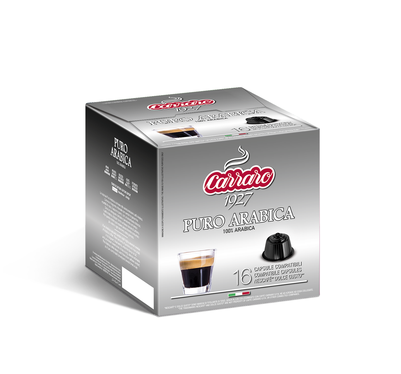 

Кава в капсулах Дольче Густо - Carraro PURO ARABICA Dolce Gusto (16 капсул = 16 порцій)