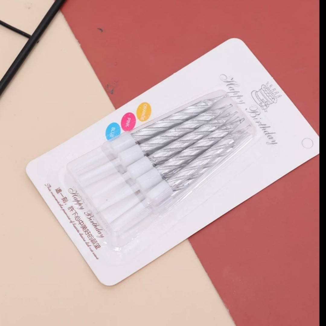 

Свечи для торта серебро металлик 10 штук