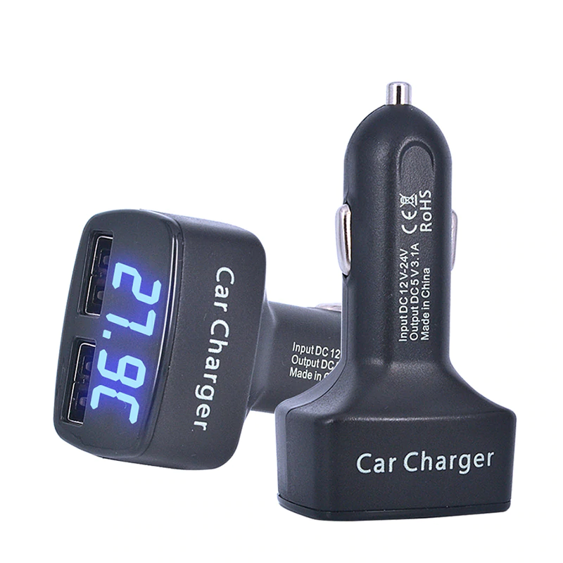 

Автомобильное зарядное 4 в 1 - вольтметр, амперметр, термометр (синий дисплей)