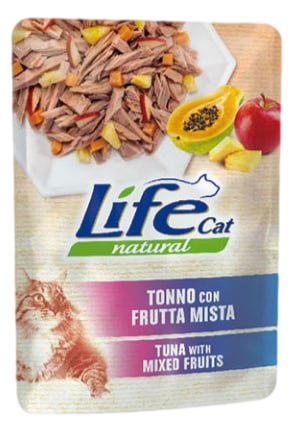 

Консерва для кошек класса холистик LifeCat Tuna with fruit mix 70g,ЛайфКет 70гр Тунец с фруктовым миксом