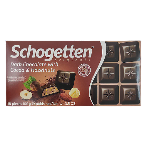 

Шоколад Шогеттен какао і фундук Schogetten cocoa&hazelnuts 100g 15шт/ящ (Код : 00-00003801)