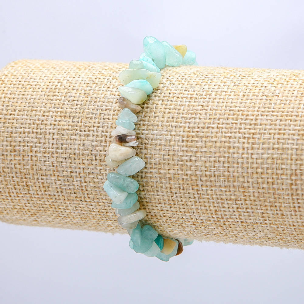 

Браслет из натурального камня Амазонит, крошка-7мм+-, обхват-18см