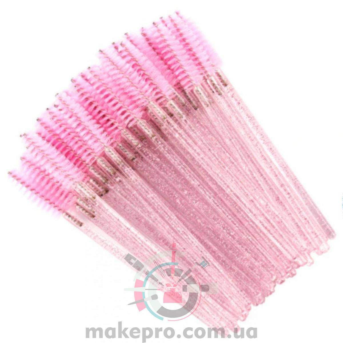 

Щеточка одноразовая розовая с блестками (50 шт.)