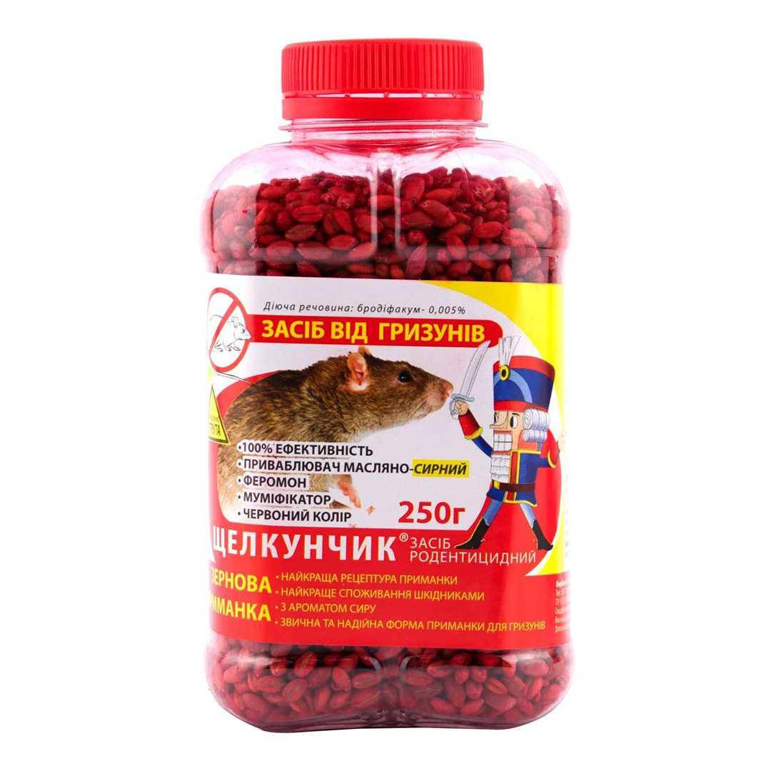 

Зерновая приманка от крыс и мышей с ароматом сыр 250 г, Щелкунчик