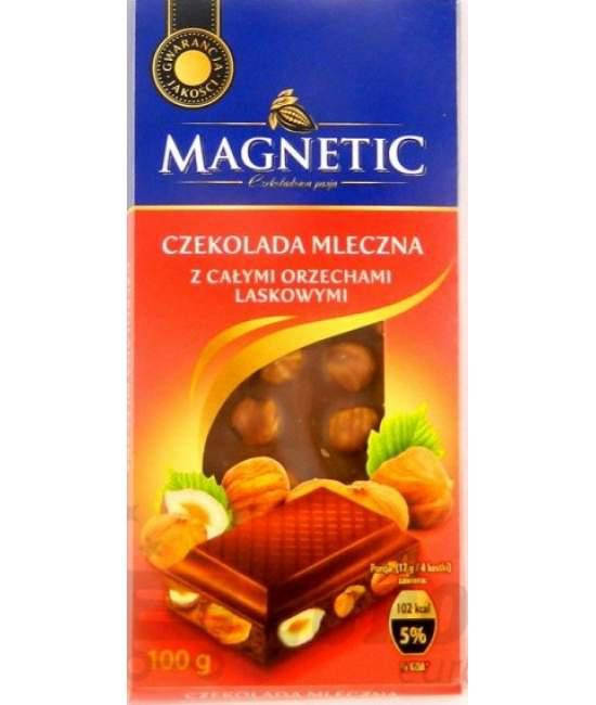 

Шоколад Magnetic молочный с цельными лесными орехами 100 г