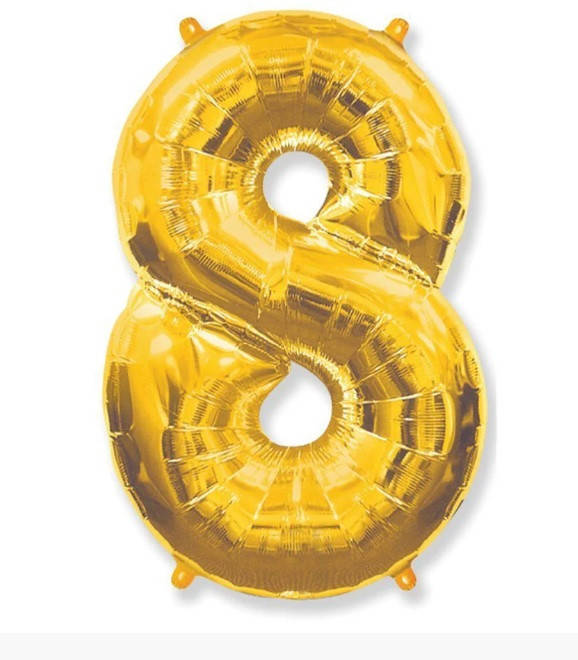 

Фольгована цифра золото "8" 26" (65см) Китай