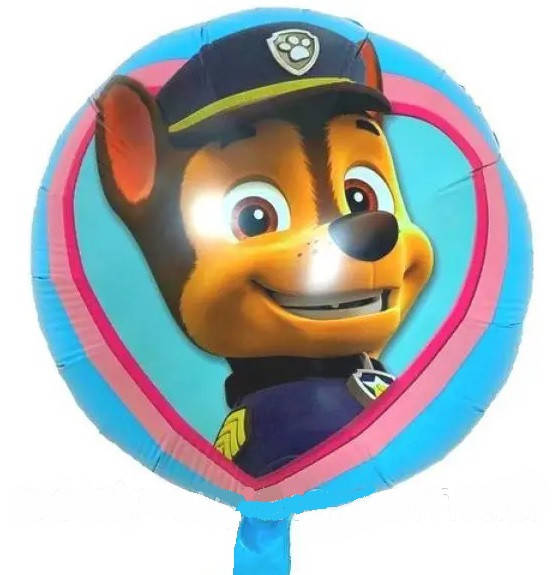 

Фольгированный шар круглый Чейз Щенячий патруль 40 см, Разные цвета