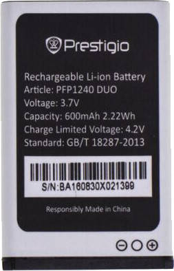 

Аккумулятор PFP1240 Prestigio 600 mAh