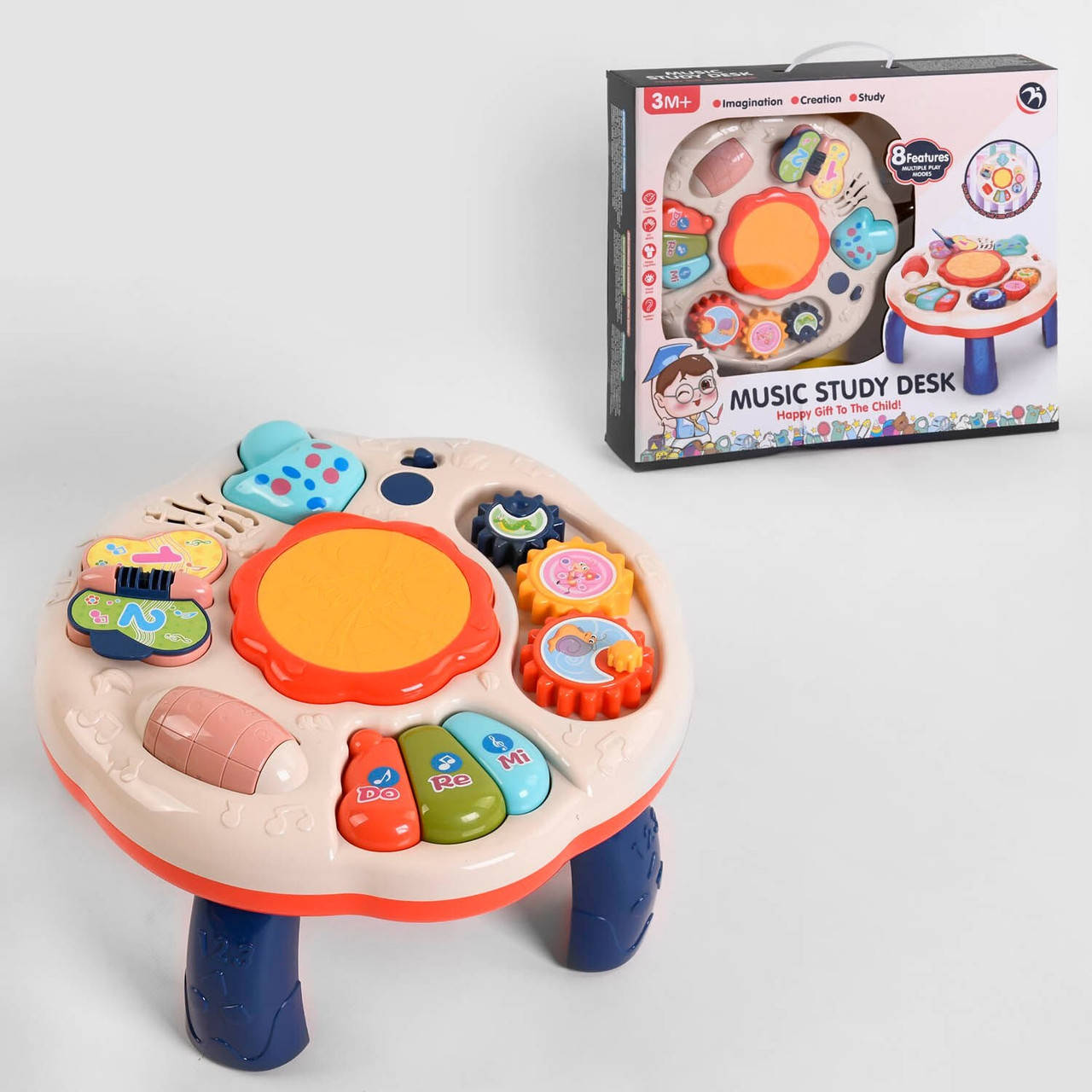 

Столик музыкальный BM 1002 3в1, подсветка, мелодии, звуки. Бизиборд