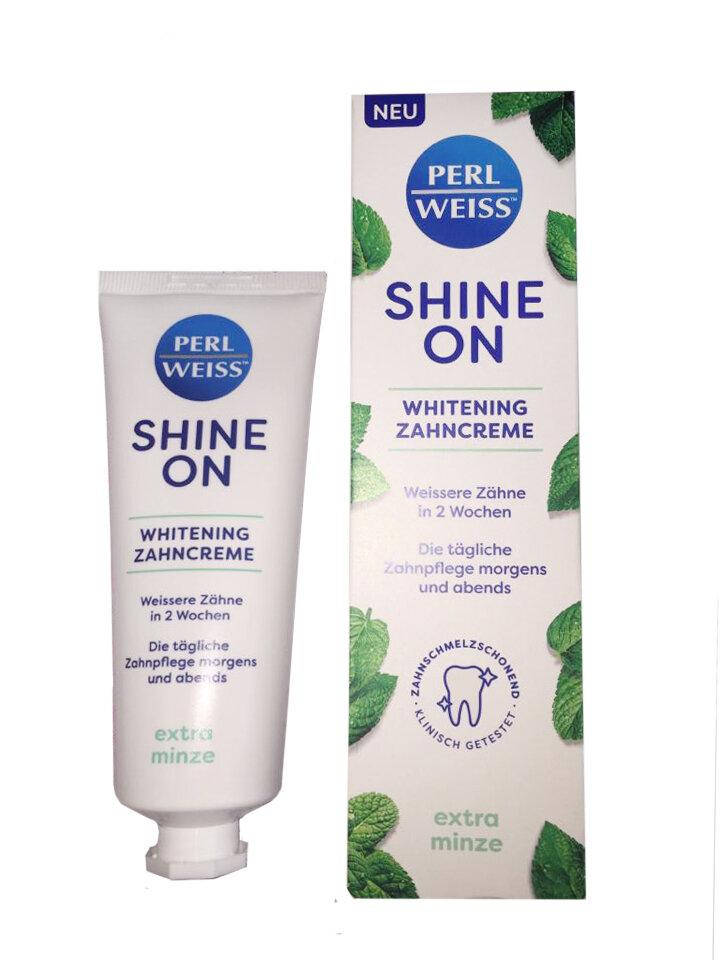 

Отбеливающая зубная паста Perlweiss Shine On Extra Minze, 75 мл