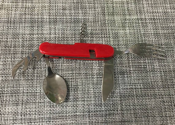 

Набор туристический, вилка, ложка, нож, открывашка / 5560