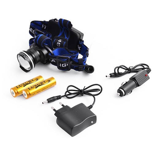 

Фонарь на лоб Police XQ-24-T6, 2x18650, ЗУ 220V/12V, signal light, zoom, Черный