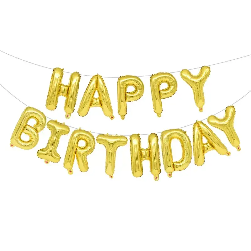 

Фольгированные надувные шары HAPPY BIRTHDAY | Золото