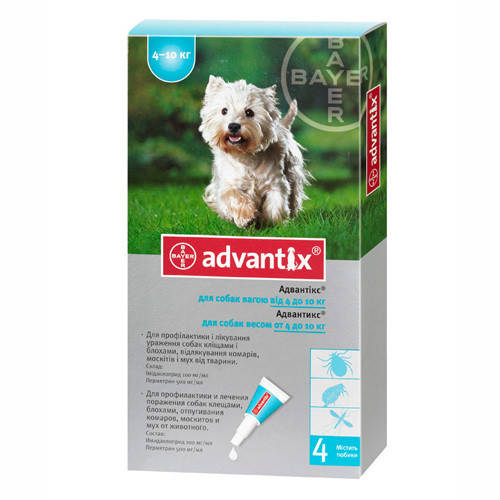 

BAYER Advantix (Адвантикс) для собак весом 4-10 кг 1 пипетка 1 мл