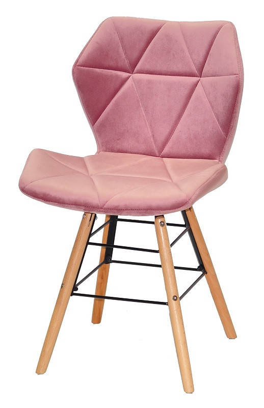 

Стул Greg Q бархат пыльная роза B-1030 на буковых ножках, дизайн Charles Eames