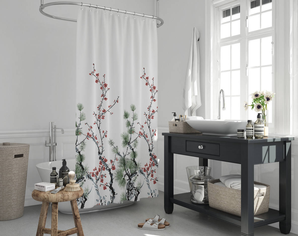 

Шторка для ванной широкая Pine 240*200 см Tropik Турция, Разные цвета