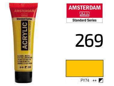 

Краска акриловая AMSTERDAM, (269) AZO Желтый средний, 20 мл, Royal Talens