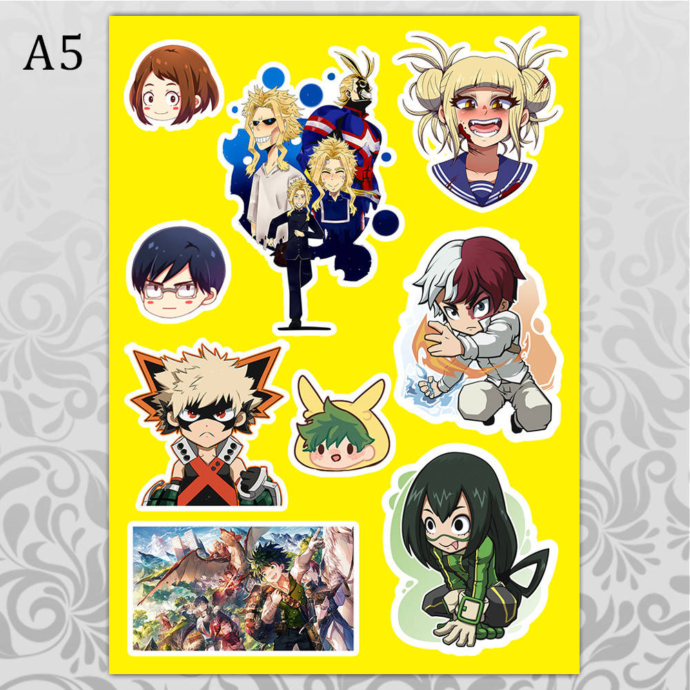 

Стикеры Аниме Boku no Hero Academia без порезки 04, Разные цвета