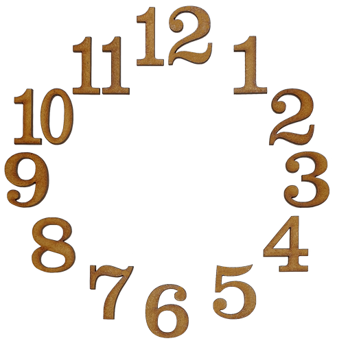 

Цифры для часов арабские 12 шт высотой 3 см из МДФ AS-6512, М-2012