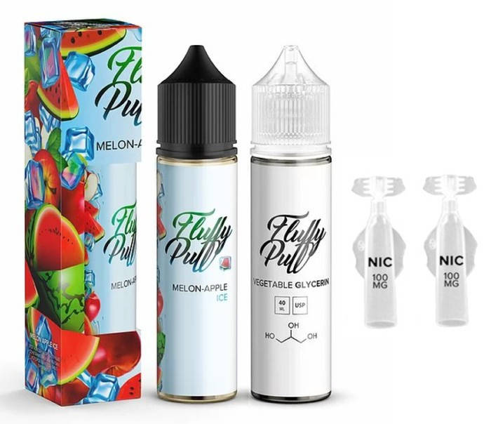 

Набор для самозамеса жидкости Fluffy Puff Melon Apple Ice 60 мл. 6 мг/мл