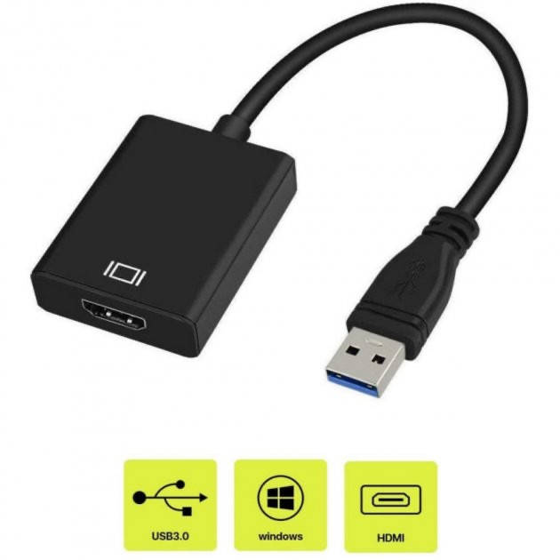 

Переходник для Компьютера USB на HDMI адаптер для подключения HDMI to USB 3.0 на монитор и проектор