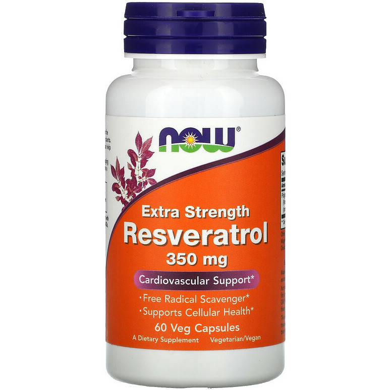 

Ресвератрол NOW Foods "Extra Strength Resveratrol" усиленный, 350 мг (60 капсул)