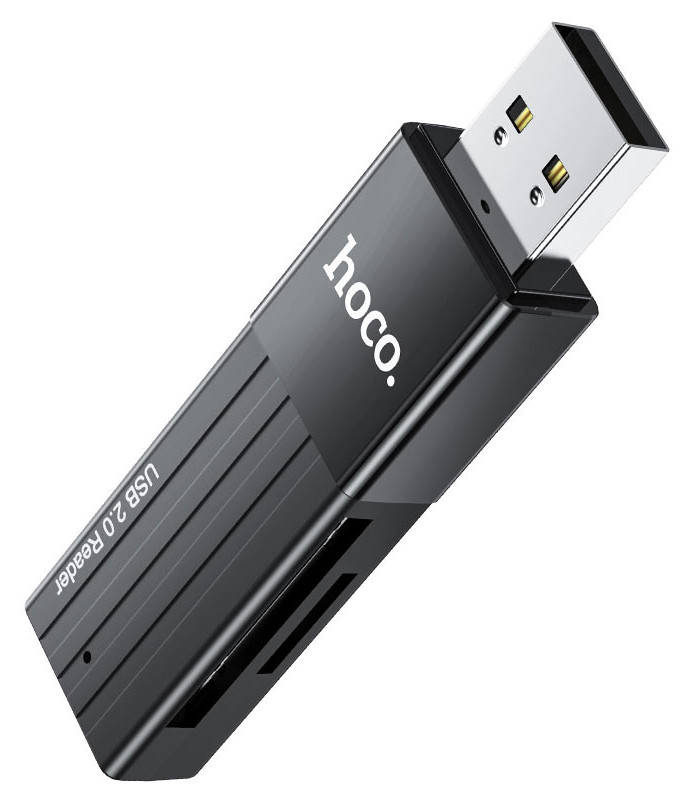 

Картридер HOCO Mindful HB20 USB 2.0 SD/ TF Черный