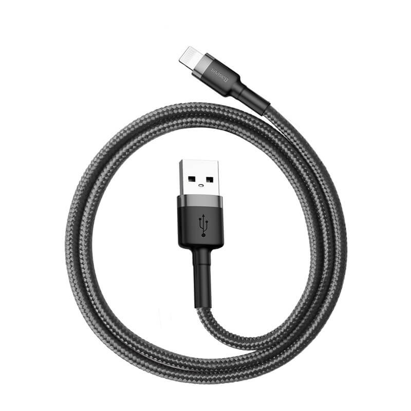 

Кабель для зарядки Lightning Apple iPhone BASEUS Cafule 50см |2.4A| Черный CALKLF-AG1
