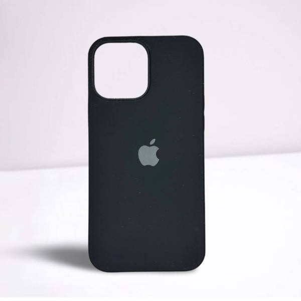 

Iphone 13 Pro Max Чехол микрофибра Silicone Case (черный)