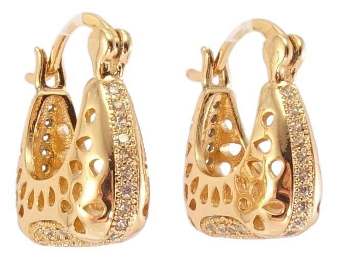

Серьги Xuping Позолота 18K замок-булавка "Декоративные корзинки с дорожками циркония и вырезами"