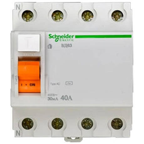 

УЗО Schneider Electric Домовой 4P 40А 30мА (AC)