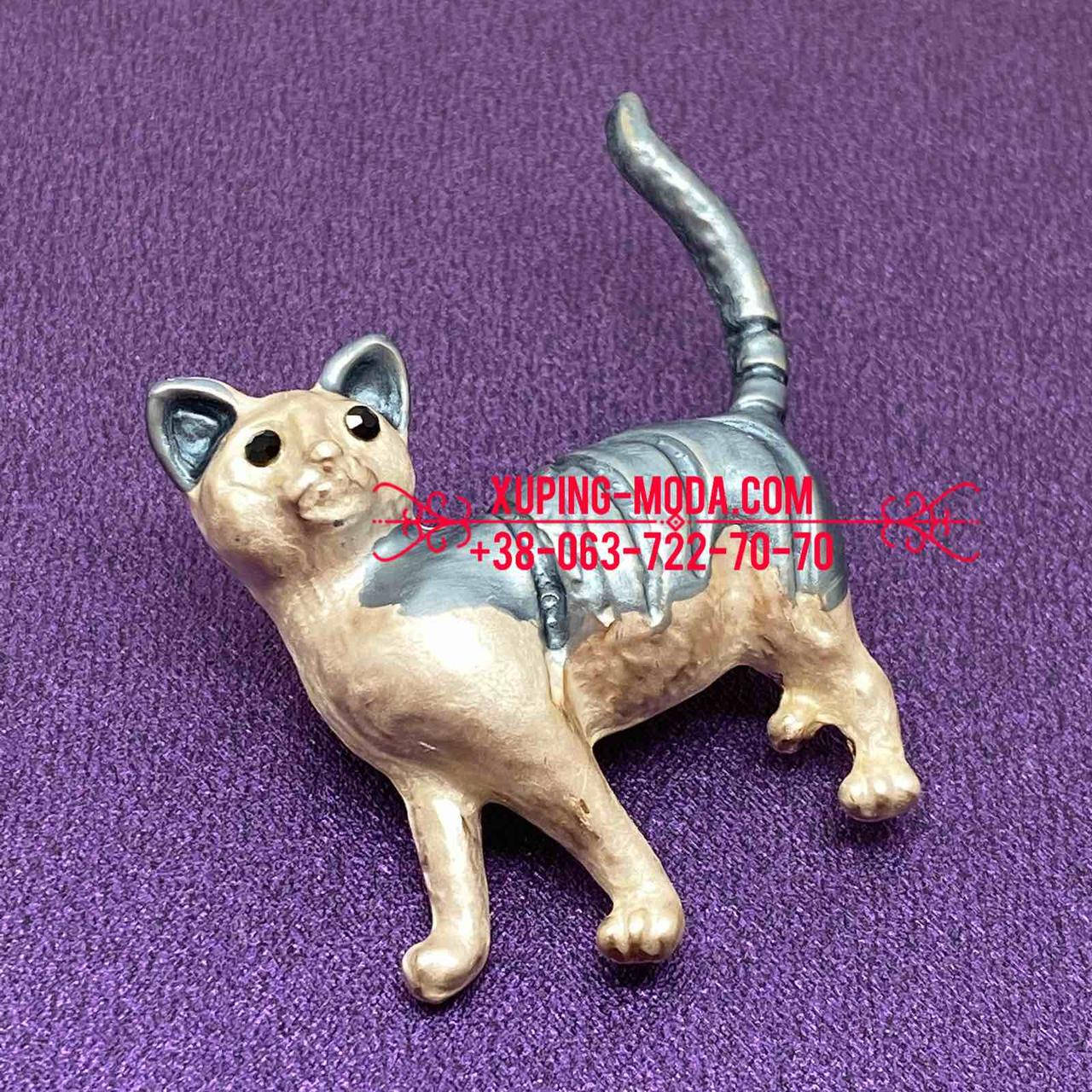 

Красивый котик. Женская брошь