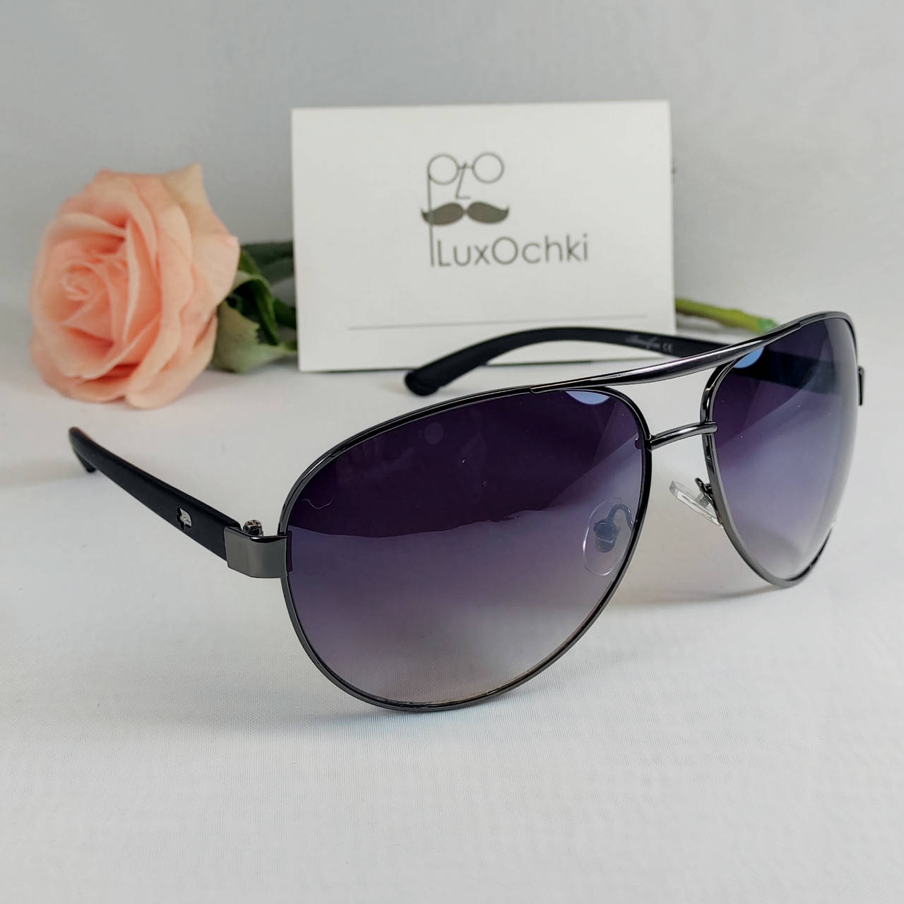 

Мужские солнцезащитные очки капли авиатор большие, Черный