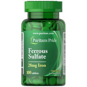 

Сульфат железа Puritan's Pride Iron Ferrous Sulfate 28 mg (100 таблеток.)