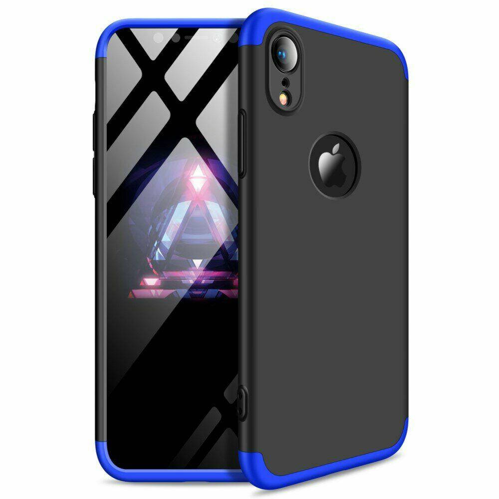 

Чехол GKK 360 для Iphone XR Бампер оригинальный с вырезом Black-Blue