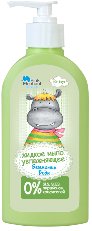 

Жидкое мыло Бегемотик Бодя увлажняющее 250 мл Pink Elephant